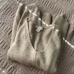 Tan V-Neck Sweater